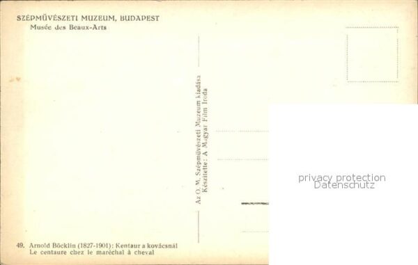 Kuenstlerkarte Arnold Böcklin Kentaur a kovacsnal Nr. – Bild 2