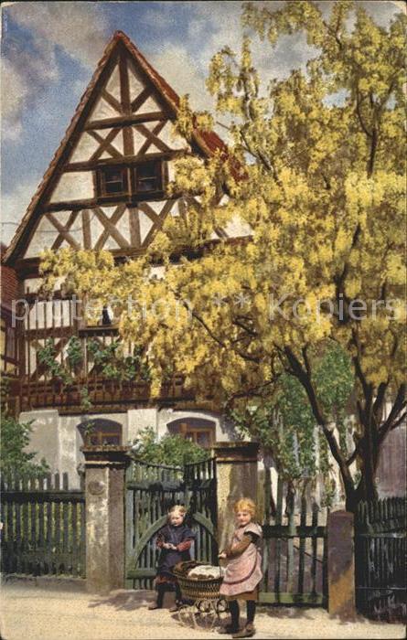 Verlag Photochromie Nr. 4094 Serie 259 Kinder Kinderwagen Baum