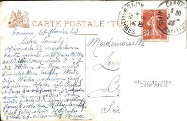 Verlag Tucks Oilette Nr. 80 Cannes Ile St. Honbrat Vieux Chateau – Bild 2