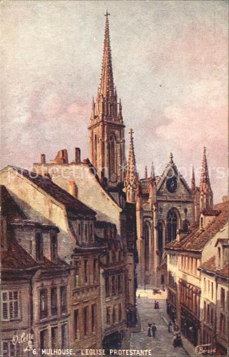 Verlag Tucks Oilette Nr. 6 Mulhouse Eglise Protestante N. Beraud