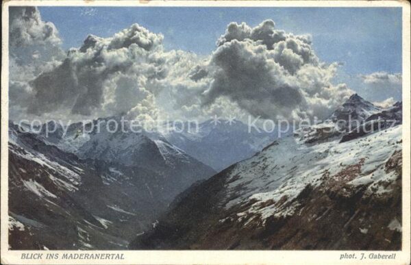 Foto Gaberell J. Nr. 1805 Maderanertal