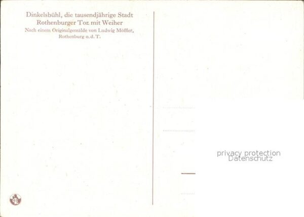 Moessler L. Dinkelsbühl Rothenburger Tor Weiher – Bild 2