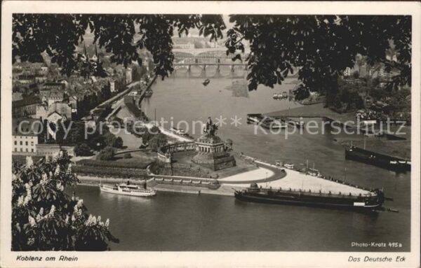 Foto Kratz Nr. 495 a Koblenz am Rhein Das Deutsche Eck