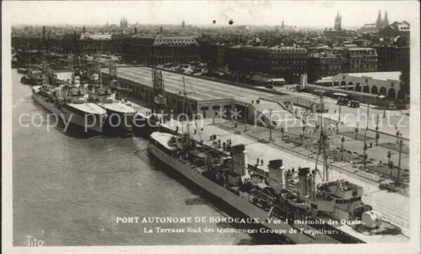 Hafenanlagen Schiffe Port Autonome Bordeaux Terrasse
