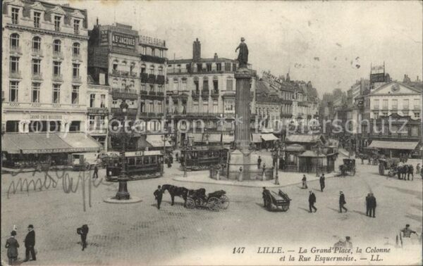 Strassenbahn Lille Grand Place Colonne Rue Esquermoi