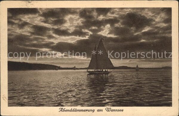 Segelboote Wannsee Abenddämmerung