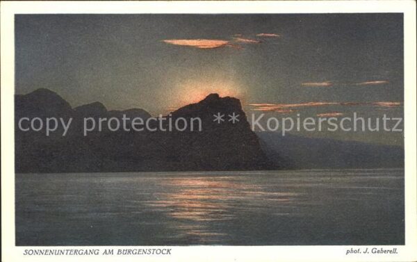 Foto Gaberell J. Nr. 5261 Sonnenuntergang am Bürgenstock