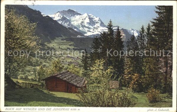 Foto Gaberell J. Nr. 2748 Wengen Jungfrau
