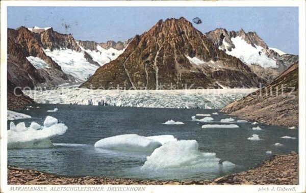 Foto Gaberell J. Nr. 6880 Märjelensee Aletschgletscher Dreie
