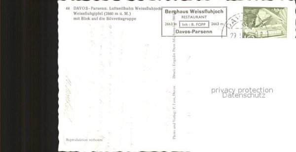 Seilbahn Weissfluhjoch Davos-Parsenn Silvrettagr – Bild 2