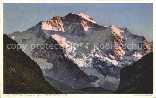 Foto Gaberell J. Nr. 8986 Jungfrau von Interlaken aus