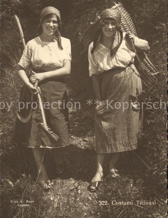 Trachten Schweiz Tessin Ticino Frauen Landwirtschaft Rec