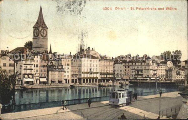 Strassenbahn Zürich St. Peterskirche Wühre