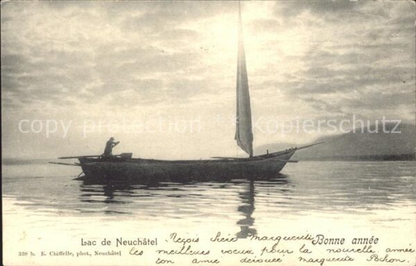 Segelboote Lac de Neuchatel Neujahr