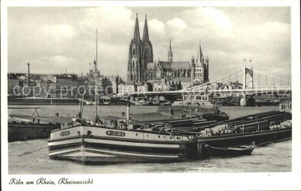 Motorboote Wiking Köln am Rhein Rheinansicht Dom