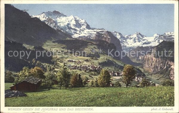 Foto Gaberell J. Nr. 2747 Wengen Jungfrau Breithorn