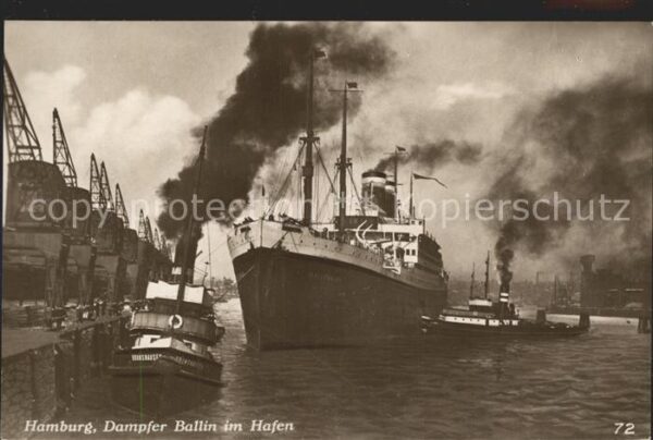 Dampfer Oceanliner Ballin Hamburg Hafen