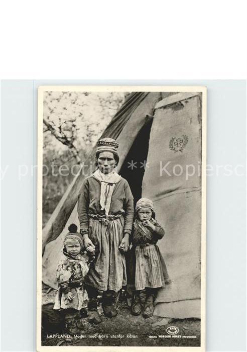Lappland Lapland Mann mit Kindern
