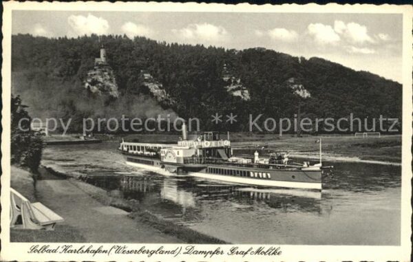 Dampfer Seitenrad Graf Moltke Bad Karlshafen