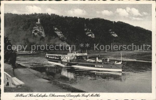 Dampfer Seitenrad Graf Moltke Bad Karlshafen