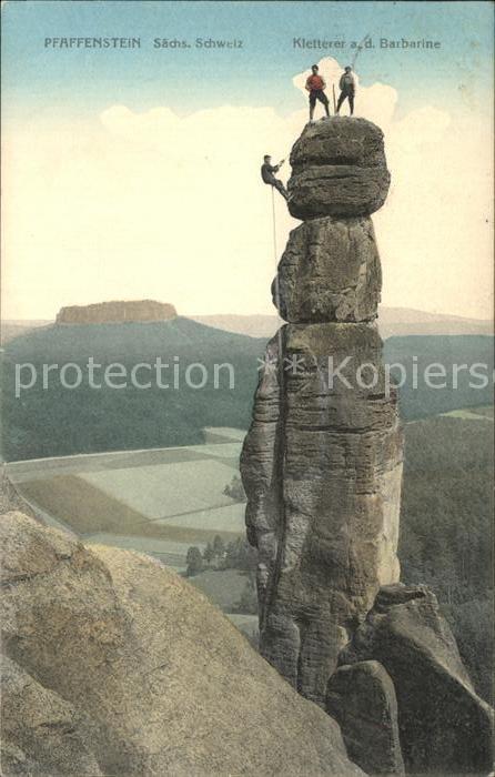 Klettern Bergsteigen Pfaffenstein Barbarine