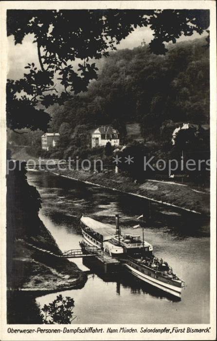 Dampfer Seitenrad Salondampfer Fürst Bismarck Hann. Münde