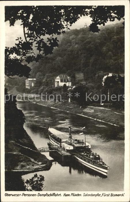 Dampfer Seitenrad Salondampfer Fürst Bismarck Hann. Münde