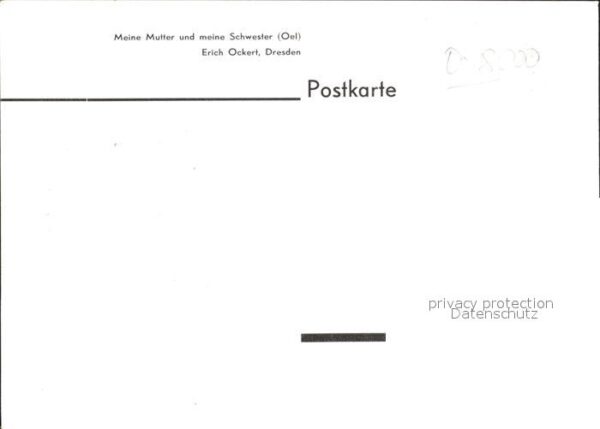 Kuenstlerkarte Erich Ockert Meine Mutter und meine Sch – Bild 2