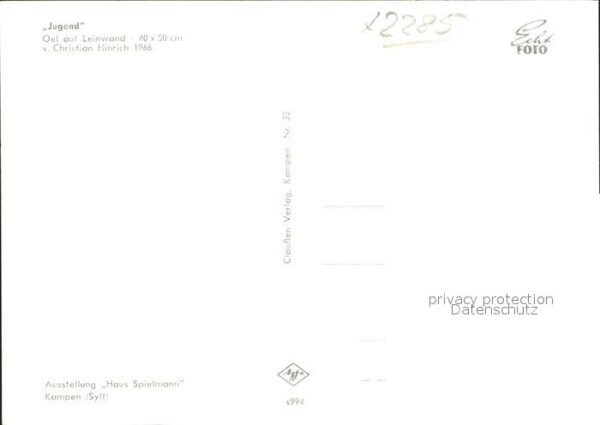 Kuenstlerkarte Christian Hinrich Jugend – Bild 2