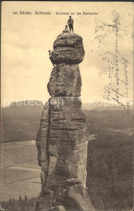 Klettern Bergsteigen Barbarine Sächsische Schweiz