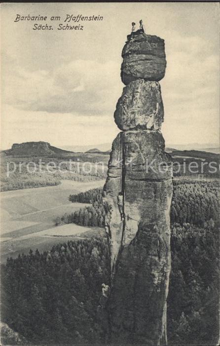 Klettern Bergsteigen Barbarine Pfaffenstein Sächsische Schwe