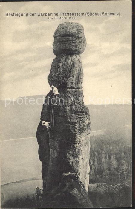 Klettern Bergsteigen Barbarine Pfaffenstein Sächsische Schwe