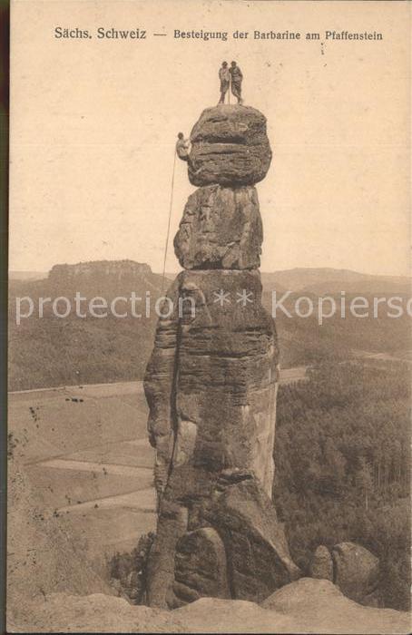 Klettern Bergsteigen Barbarine Pfaffenstein Sächsische Schwe
