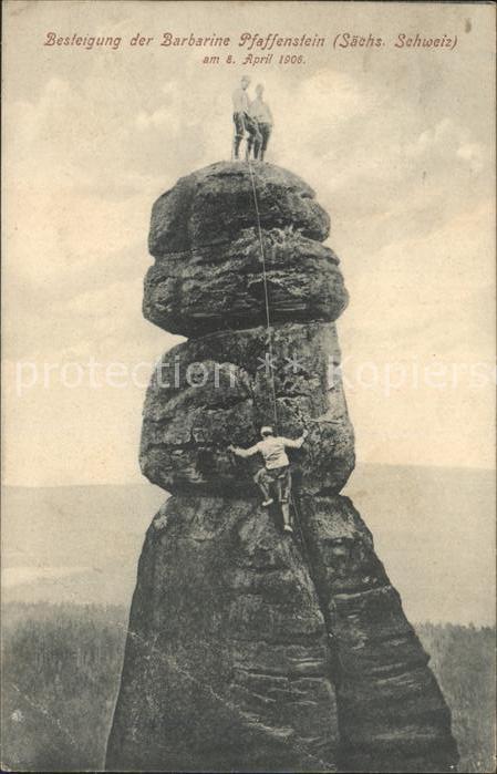 Klettern Bergsteigen Barbarine Pfaffenstein Sächsische Schwe