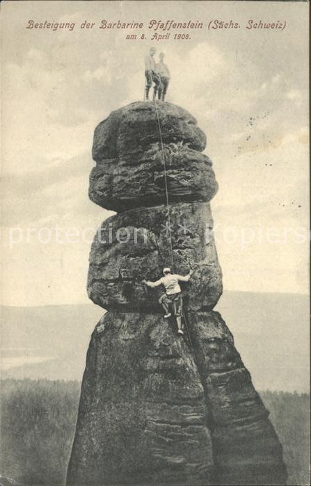 Klettern Bergsteigen Barbarine Pfaffenstein Sächsische Schwe