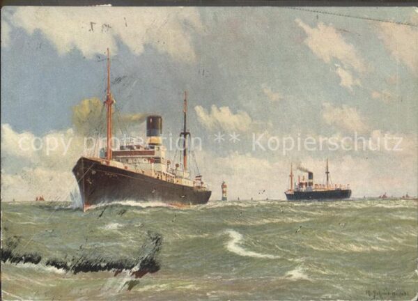 Dampfer Oceanliner Triton Künstlerkarte