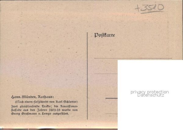 Kuenstlerkarte Karl Schlotter Holzschnitt Hannoversch – Bild 2