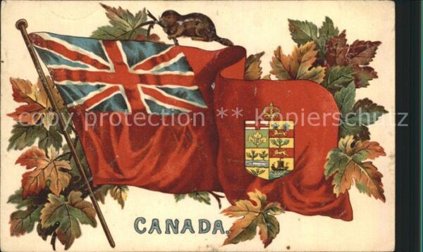 Fahnen Canada Wappen Litho