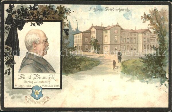 Bismarck Schloss Friedrichsruh Litho
