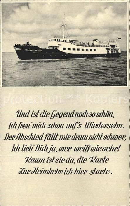 Motorschiffe Schleswig-Holstein Gedicht Insel Föhr