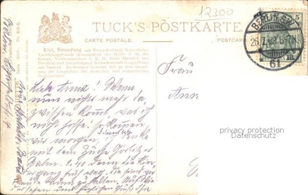 Verlag Tucks Oilette Nr. 618 B Kiel Strandpromenade – Bild 2