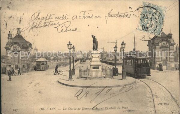 Strassenbahn Orleans Statue de Jeanne d_Arc Entree d