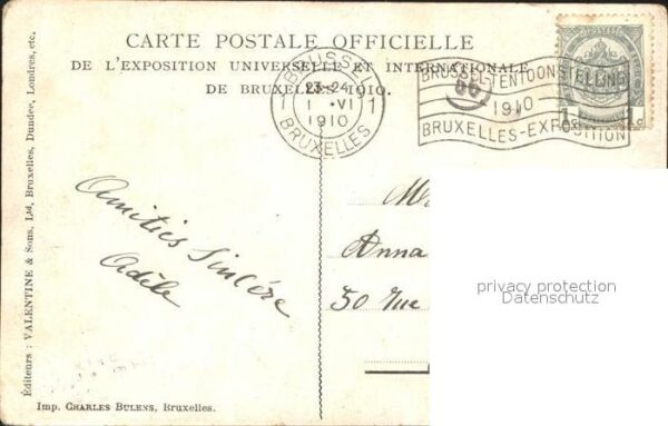 Exposition Universelle Bruxelles 1910 Facade des Sections Etrangeres – Bild 2