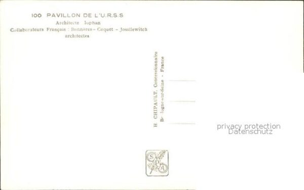 Exposition Internationale Paris 1937 Pavillon de l'U.R.S.S. – Bild 2
