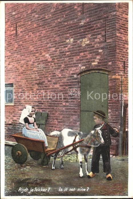 Trachten Holland Kinder Ziege Wagen