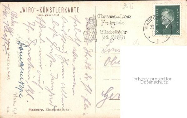 Verlag WIRO Wiedemann Nr. 2216 Marburg Elisabethkirche – Bild 2