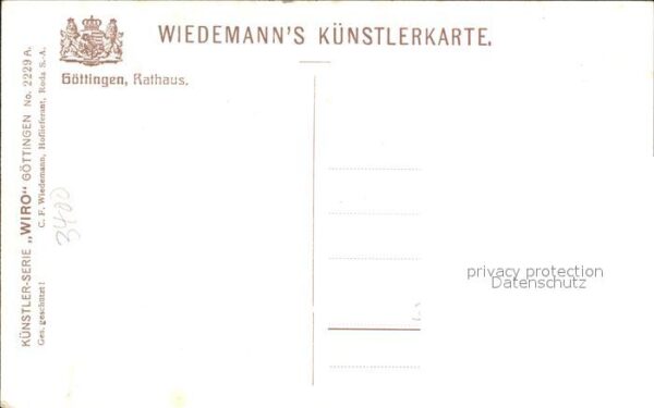 Verlag Wiedemann WIRO Nr. 2229 A Göttingen Rathaus – Bild 2