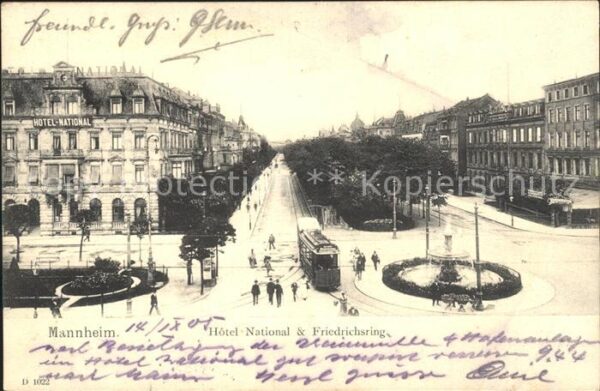 Strassenbahn Mannheim Hotel National Friedrichsring