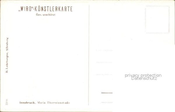 Verlag WIRO Wiedemann Nr. 2260 Innsbruck Maria-Theresienstrasse S – Bild 2