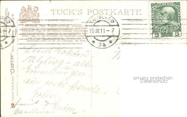 Verlag Tucks Oilette Nr. 625 B Salzburg vom Kapuzinerberg – Bild 2